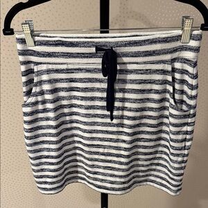 Striped Navy and White Women's Skirt M Petite